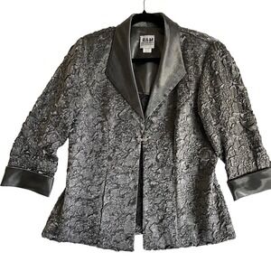 R & M Richards Size 10 Silver Dressy Jacket & Tank Set Party Cocktail